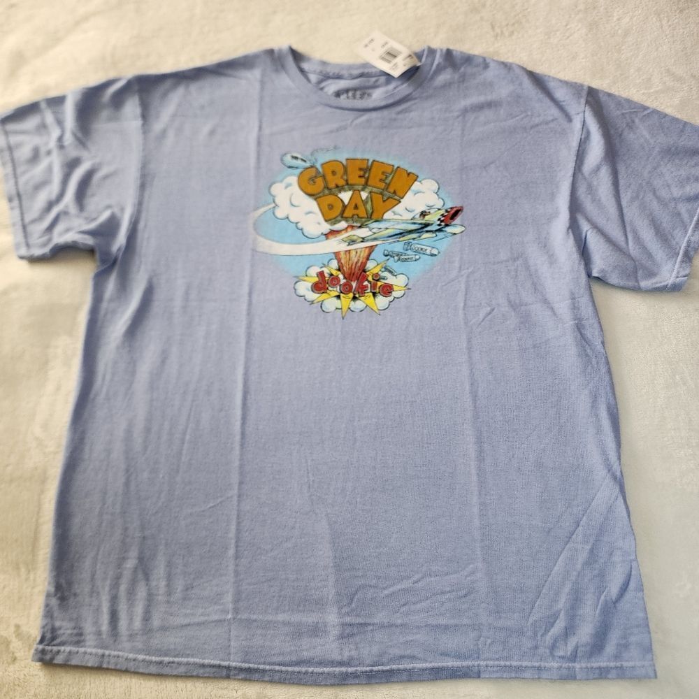 Green Day Dookie Light Blue Tshirt With Graphics Size Large New